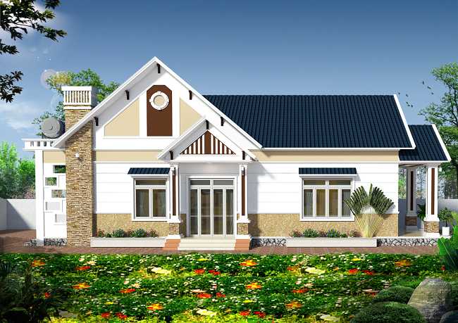 Cách phối màu sơn mặt tiền đẹp cho nhà ở cấp 4